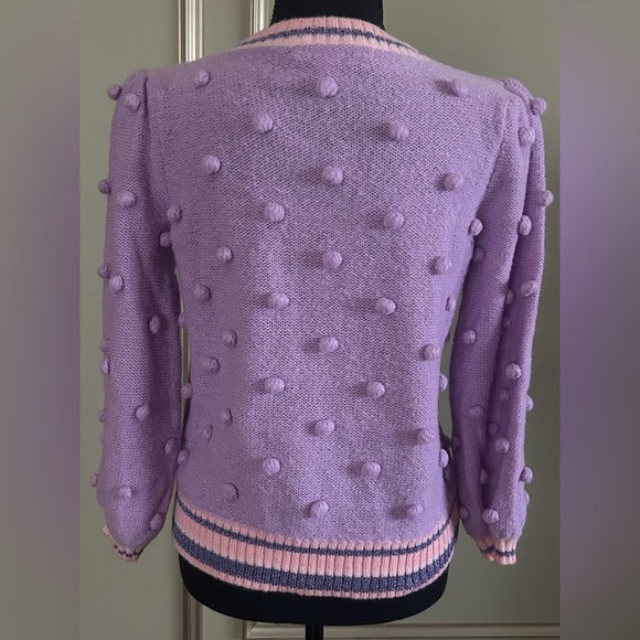 Lilly Pulitzer Lilac Pink Metallic Trim Bobble Knit Sweater Size Small - Picture 4 of 6